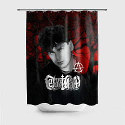 Шторка для душа Сектор газа красный лес, цвет: 3D-принт