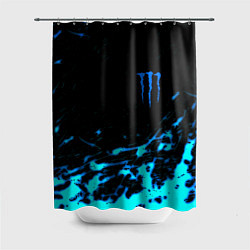 Шторка для душа Monster energy голубые краски, цвет: 3D-принт