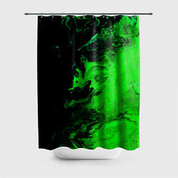 Шторка для душа Color green black, цвет: 3D-принт