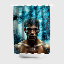 Шторка для душа Артуро Гатти в дыму, цвет: 3D-принт