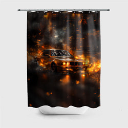 Шторка для душа БМВ в огне, цвет: 3D-принт