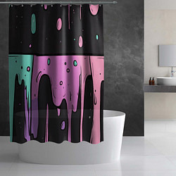 Шторка для душа Стекающая краска текстура, цвет: 3D-принт — фото 2