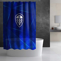 Шторка для душа Leeds United blue poly, цвет: 3D-принт — фото 2