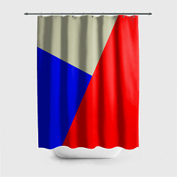 Шторка для душа Серо-сине-красный трёхцветный, цвет: 3D-принт