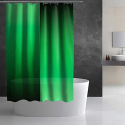 Шторка для душа Чёрно-зелёный градиент пополам, цвет: 3D-принт — фото 2