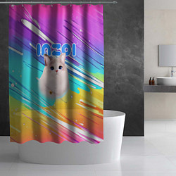 Шторка для душа Inzoi кошечка на радужном фоне, цвет: 3D-принт — фото 2