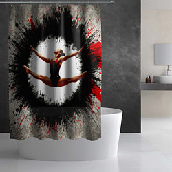 Шторка для душа Воздушная гимнастика на сером, цвет: 3D-принт — фото 2