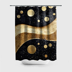 Шторка для душа Золотая объемная абстракция - текстура, цвет: 3D-принт