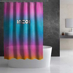 Шторка для душа Inzoi розово-голубой фон, цвет: 3D-принт — фото 2