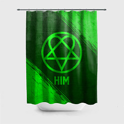 Шторка для душа HIM - green gradient, цвет: 3D-принт
