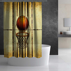 Шторка для душа Кольцо с баскетбольным мячом, цвет: 3D-принт — фото 2