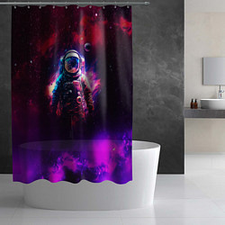 Шторка для душа Космонавт пламенный, цвет: 3D-принт — фото 2