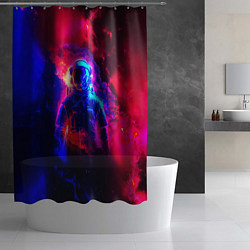 Шторка для душа Космонавт в пламени, цвет: 3D-принт — фото 2