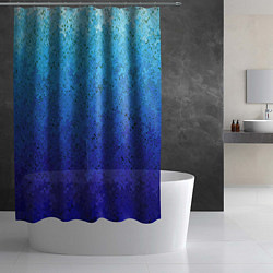 Шторка для душа Сине-голубой градиент текстура, цвет: 3D-принт — фото 2