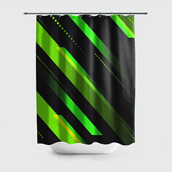 Шторка для душа Color black green, цвет: 3D-принт