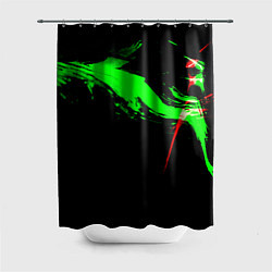 Шторка для душа Color black green red, цвет: 3D-принт