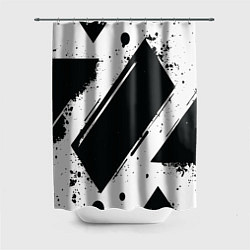 Шторка для душа Color black white, цвет: 3D-принт