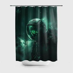 Шторка для душа Космический скелет, цвет: 3D-принт