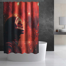 Шторка для душа Девушка в космосе в костюме чужого, цвет: 3D-принт — фото 2