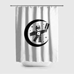 Шторка для душа Роблокс месяц, цвет: 3D-принт