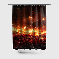 Шторка для душа Красно-золотая текстура, цвет: 3D-принт