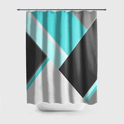 Шторка для душа Color black blue, цвет: 3D-принт