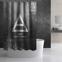 Шторка для душа Thirty Seconds to Mars - grey gradient, цвет: 3D-принт — фото 2