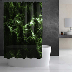 Шторка для душа Lightning green glow, цвет: 3D-принт — фото 2