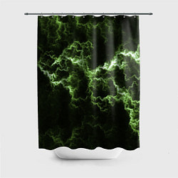 Шторка для душа Lightning green glow, цвет: 3D-принт