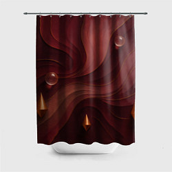 Шторка для душа Темно-бордовый волнистый узор, цвет: 3D-принт