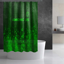Шторка для душа Among Us - green gradient посередине, цвет: 3D-принт — фото 2