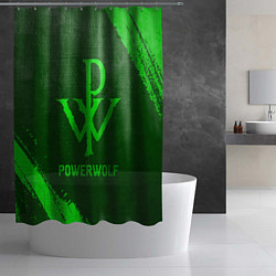 Шторка для душа Powerwolf - green gradient, цвет: 3D-принт — фото 2