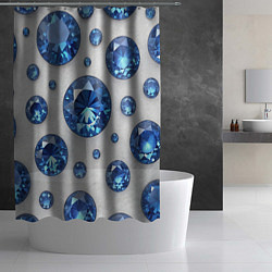 Шторка для душа Россыпь сапфиров, цвет: 3D-принт — фото 2