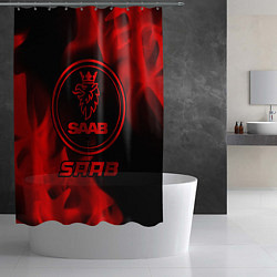 Шторка для душа Saab - red gradient, цвет: 3D-принт — фото 2
