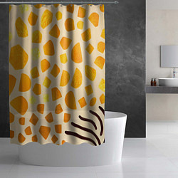 Шторка для душа Золотистые пятна жирафа, цвет: 3D-принт — фото 2