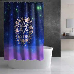 Шторка для душа ASTRO нежный логотип с цветочками, цвет: 3D-принт — фото 2