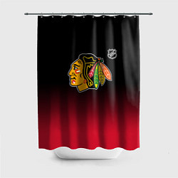 Шторка для душа Чикаго Блэкхокс - градиент, цвет: 3D-принт