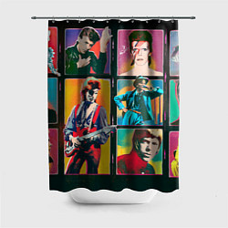Шторка для душа David Bowie vintage collage, цвет: 3D-принт