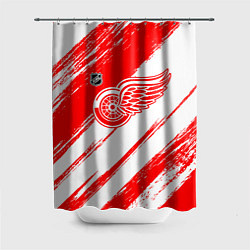 Шторка для душа Детройт Ред Уингз - брызги красок, цвет: 3D-принт