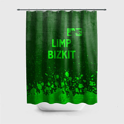 Шторка для душа Limp Bizkit - green gradient посередине, цвет: 3D-принт