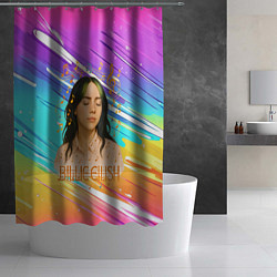 Шторка для душа Билли Айлиш с нотами, цвет: 3D-принт — фото 2