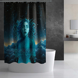 Шторка для душа Билли Айлиш из волн, цвет: 3D-принт — фото 2