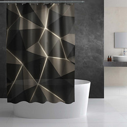 Шторка для душа Серая объемная текстура с гранями, цвет: 3D-принт — фото 2