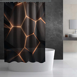 Шторка для душа Серая текстура из сот, цвет: 3D-принт — фото 2