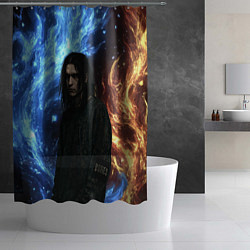 Шторка для душа Bones депрессивный стиль, цвет: 3D-принт — фото 2