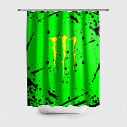 Шторка для душа Monster energy кислотные брызги, цвет: 3D-принт