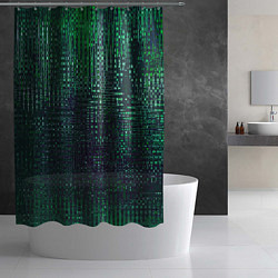 Шторка для душа Текстурный тёмный сине-зелёный, цвет: 3D-принт — фото 2
