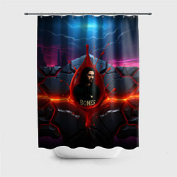 Шторка для душа Bones внутри капли, цвет: 3D-принт