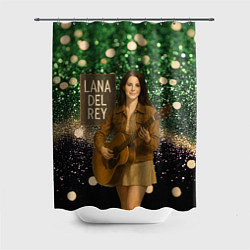 Шторка для душа Lana Del Rey играет на гитаре, цвет: 3D-принт