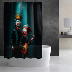 Шторка для душа Рик и Морти рок группа, цвет: 3D-принт — фото 2